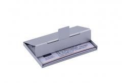 China Slim Metal Metal Card Case / Business Card Holder With Snap Closure supplier