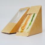Portable Triangular Cardboard Sandwich Box Packaging Eco Friendly Food Grade