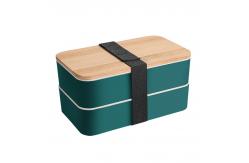 China Wheat Straw Plastic Bento Lunch Box Double Layers Bento Plastic Container supplier
