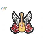 Biker Jacket Design Machine Embroidery Patches	 Clothes Logo Rose Guitar Patterns for sale