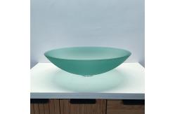 China High Durability Glass Top Wash Basin With Center Drain Position supplier