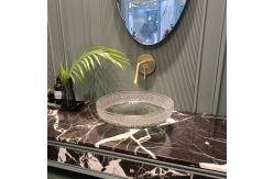China Smooth Finish Glass Vessel Basins Contemporary Design No Hole Faucet Mounting supplier