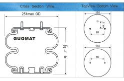 China Double Convoluted Air Bags / Industrial Air Spring Goodyear 2B9-210 Firestone W013586908 supplier