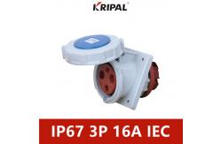 China 32A 5P IP67 380V Oblique Plug-in Industrial Panel Mounted Socket supplier