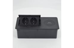 China Wireless Charger Aluminum Conference Office Table Socket Charger supplier