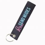 Send Nudes Trinkets Double Sided Embroidered Key Chain Metal Ring Key Chain Motorcycle Key Chain Accessories for sale