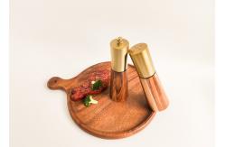 China Natural Wood Design Wooden Salt And Pepper Grinders Manual Condiment Grinder Set supplier