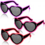 Heart Shaped Luminous LED Glasses 3 Flashing Modes Glowing In The Dark for sale