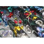 Fancy Multi Colored Floral Embroidered Lace Fabric 120 CM Polyester for sale