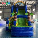 Wholesale Cartoon Inflatable Trampoline Slide Giant Inflatable Bouncer Slide Large Adult Inflatable Water Slide with Pool for sale