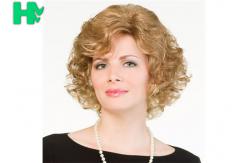 China Ladies Fluffy Short Synthetic Wigs High Temperature Wire supplier
