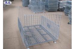 China Metal Storage Wire Mesh Pallet Cages Basket Foldable Lockable COC Certificated supplier