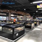 Open Supermarket Island Freezer Automatic Defrosting Horizontal Display for sale