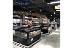 China Open Supermarket Island Freezer Automatic Defrosting Horizontal Display supplier
