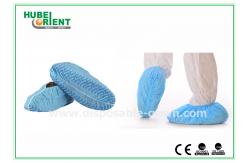 China Single Use Waterproof Nonwoven Shoe Covers With Non Slip Stripes supplier