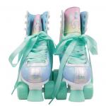 Adjustable Unicorn Quad Roller Skate With Blue Wheels White Bracket For Girls for sale