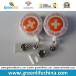 ID Round Badge Pull Rell W/Silk Screen Custom Logo Printing