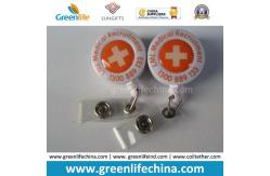 China ID Round Badge Pull Rell W/Silk Screen Custom Logo Printing supplier