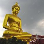 Modern Spray Paint Big Outdoor Buddha Statue , Thailand Golden Buddha Statue for sale