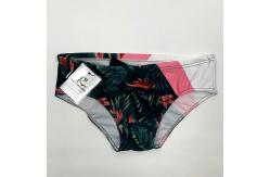 China Mens Sublimation Bikini Swimwear Swim Briefs With Drawstring / Full Lining supplier