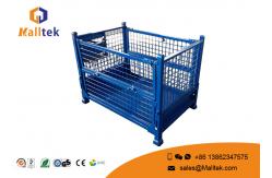China Galvanized Metal Stackable Pallet Cages Durable Rigid Wire Mesh Box Pallet supplier