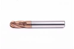 China 4 Flutes CNC Milling Ball Nose End Mill with Axial Rake Angle -7° supplier
