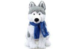 China Short Plush Simulation Husky Stuffed Toy With Scarf ISO9001 supplier