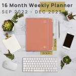 10.5''X 8.5'' Student Weekly Planner Custom Pink Vegan Leather Cover