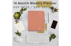 China 10.5''X 8.5'' Student Weekly Planner Custom Pink Vegan Leather Cover supplier