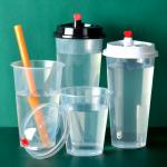 Lid Clear Pp Boba Bubble Disposable Plastic Cup Custom Logo Printed For Cold Hot Drink for sale