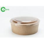 Logo Printed 36oz Disposable Grease Resistant Kraft Paper Food Bowls With Clear Lids for sale