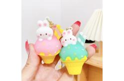 China Ice Cream Cute Rabbit Keychain Charms Silicone Stationery Style Purse Handbag Charms supplier