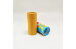 China Push Up Brown Kraft Lip Balm Paper Tube Deodorant Stick Packaging Cylider supplier