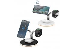 China Three In One 15w Magnetic Wireless Charger Iphone With Night Light supplier