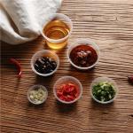 Disposable Plastic Multiple Specifications Hinged Mini Sauce Cup With Lid for sale