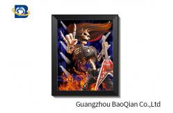 China Amazing Skull 3d Picture With Black Frame , Depth 3d Stereograph Printing supplier