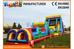 China Vertical Rush Inflatables Obstacle Course , 0.55mm PVC Tarpaulin Commercial Blow Up Slide‎ supplier