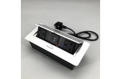 China Table Mounted Dual Usb Charger Media Hidden Pop Up Socket supplier