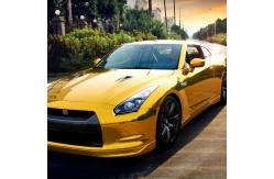 China High Gloss Gold Chrome Car Vinyl Wrap Air Release Slideable 140gsm supplier