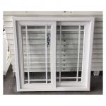 White PVC Sliding Window with Tempered Glass 45 Degree Louver for sale