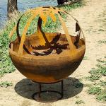 Outdoor Steel Fire Pit 1000mm Diameter 60cm/80cm/100cm Depth Wooden Box Packing for sale