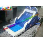 Commercial PVC Tarpaulin Blue Kids Water Slide Inflatable Water Game Toys for sale