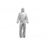 Unisex PP+PE 50GSM Waterproof Anti-Static Disposable Protective Gown With Elastic Bands On Cuffs & Ankles & Head for sale