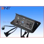 Multimedia Conference Desktop Hidden Pop Up Power Outlets With HDMI / VGA / USB