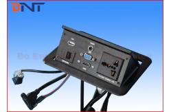 China Multimedia Conference Desktop Hidden Pop Up Power Outlets With HDMI / VGA / USB supplier