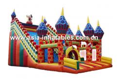 China Commercial Grade Inflatable Slide Combo With Dome Pillar For Children Games supplier