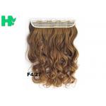22 Inch Gold Clip In Synthetic Curly Hair Extensions With Body Wave for sale