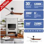 6 Speeds Remote Control Plastic Decorative Ceiling Fan Without Light