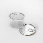 FDA Certified Clear PET Plastic Cylinder Drink Can Container With Lid