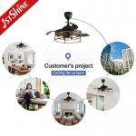 1stshine Black Traditional PC Hidden Blades Ceiling Fan with Remote 2- Lighting Solutions